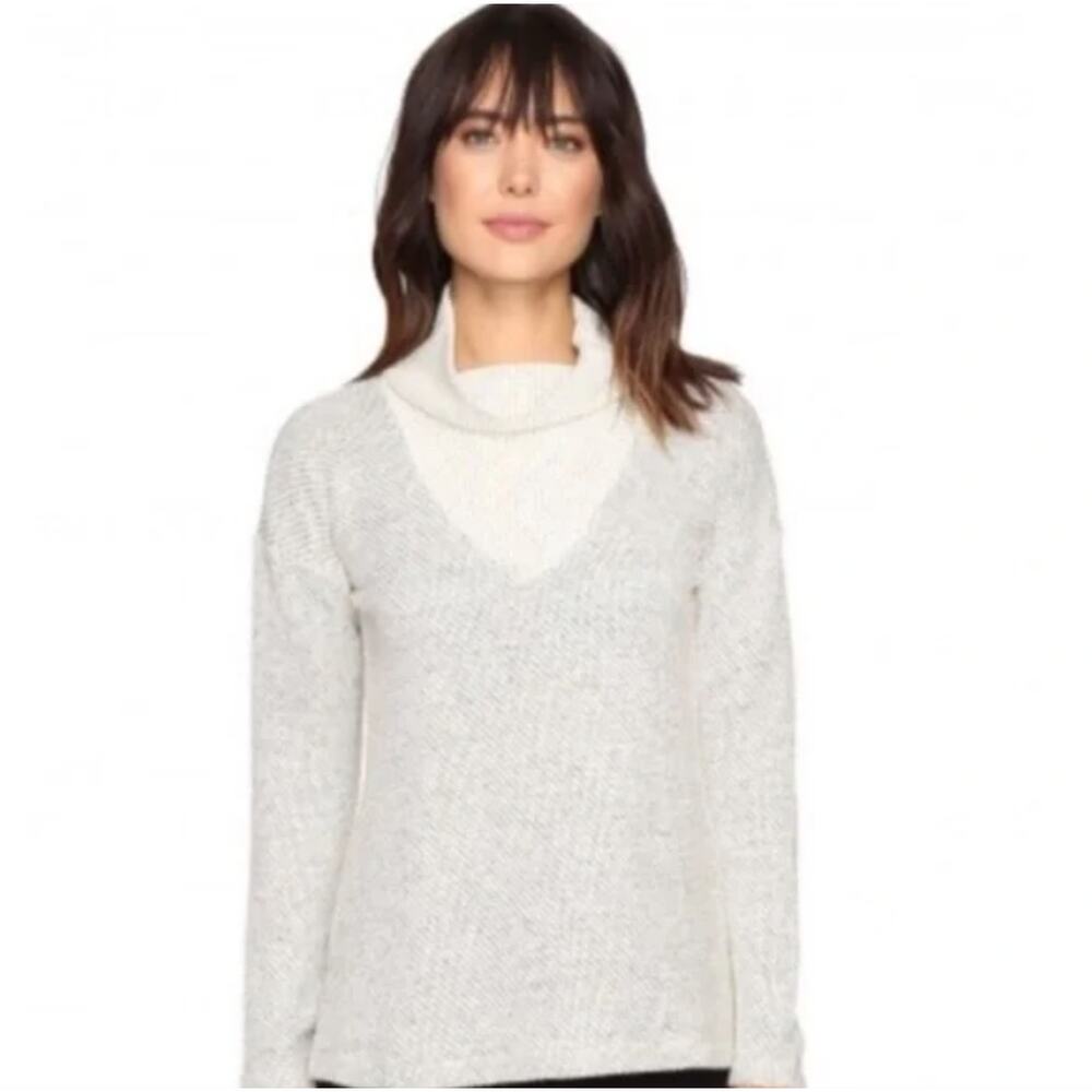 Sanctuary Women's Dunaway Two Tone Cowl Neck Sweater Pullover Size Large